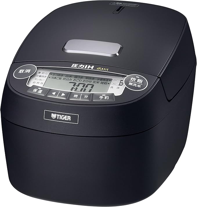 TIGER JPV-A100 Pressure IH jar rice cooker freshly cooked earthenware heat storage 5.5 cups coat pot 100V Only Japan Import (Black)