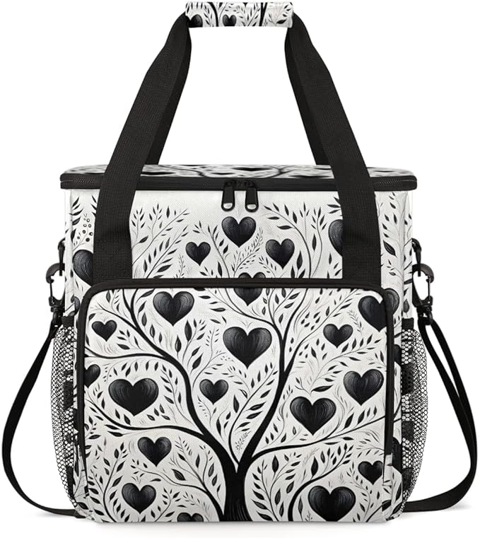 heart Tree Coffee Maker Carrying Bag Portable Travel Storage Tote Bag Compatible with K-Mini or K-Mini Plus Single Serve Coffee Brewer Carrying Case with Multiple Pockets &amp Shoulder Strap