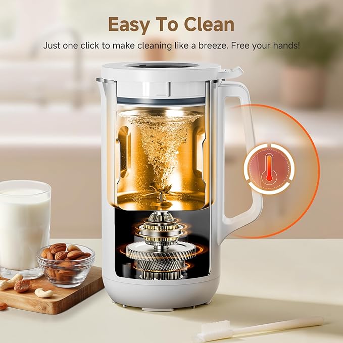 40oz Nut Milk Maker Machine 10 in 1 Nut Milk Maker for Homemade Almond Milk Soy Milk Oatmeal and Non-Dairy Beverages Soy Milk Maker with 10 Blades Delay Start Keep Warm Auto-clean Boiling