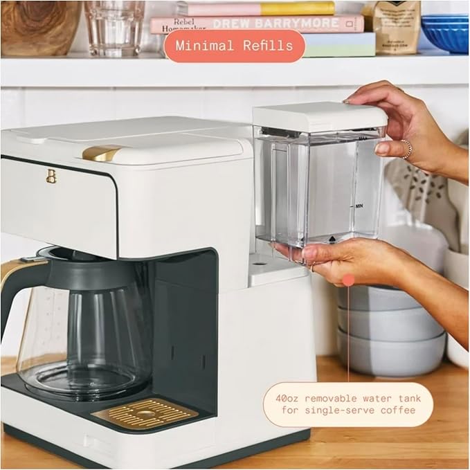 Multi-Brew Coffee Maker 12-cup carafe or a single-serve cup (white)
