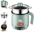 Smart Mini Hot Pot with Timer and Automatic Shut Off 1.2L Non-Stick Rapid Noodle Cooker w Stainless Steel Steamer Basket 600W Quick Cook 5 Cooking Modes for Soup Rice (1cup)  Porridge Pasta Great f
