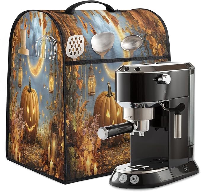 cfpolar Kitchen Aid Mixer Cover Compatible with 6-8 Quarts Fall Pumpkin Maple Leaves Stand Mixer Cover Kitchen Aid Mixers Accessories Appliance Organizer Bag Dust Covers with Zipper Pocket