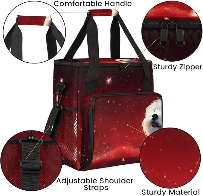 Cute Dog Coffee Maker Carrying Bag Star Portable Travel Storage Tote Bag Compatible with K-Mini or K-Mini Plus Single Serve Coffee Brewer Carrying Case with Multiple Pockets &amp Shoulder Strap