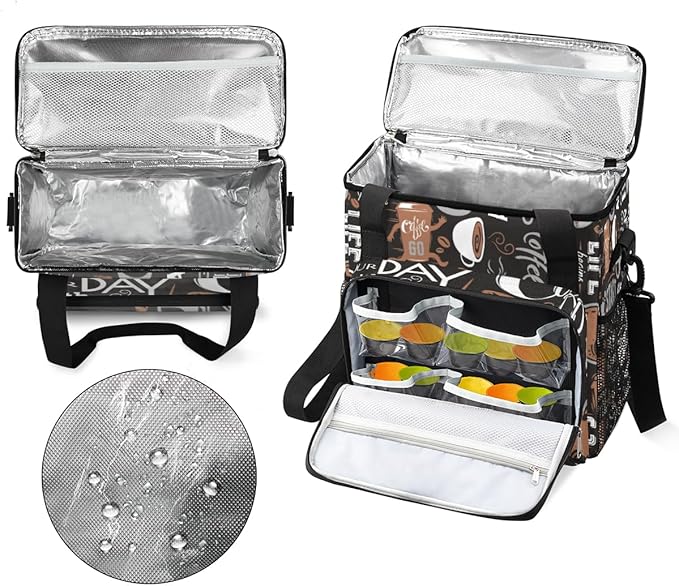 cfpolar Coffee Maker Storage Bag Waterproof Travel Carrying Storage Tote Bag Organizer Case Compatible with K-Mini or K-Mini Plus And Suitable for Other Accessories With Pockets for K-Cup Pods