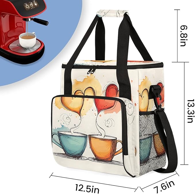 Coffee Maker Travel Bag Compatible with Keurig K-Mini K-Mini Plus or Other Accessories Portable Coffee Maker Case with Shoulder Strap for Travel(Bag Only)