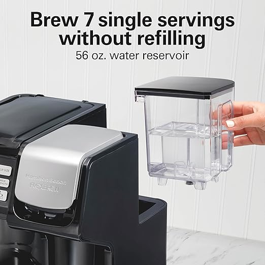 Hamilton Beach FlexBrew Trio 2-Way Coffee Maker Compatible with K-Cup Pods or Grounds Combo Single Serve &amp Full 12c Pot Black - Fast Brewing (49902)