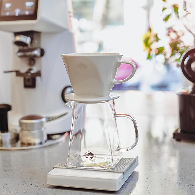 Pour Coffee Dripper Set Manual Drip Coffee-Maker Glass Carafe White Coffee Dripper Coffee Filters 9917-C001-064