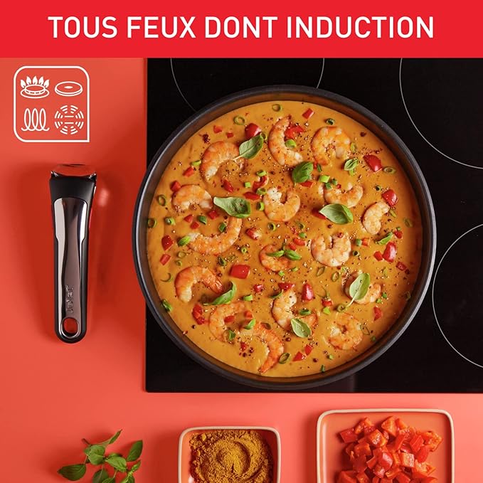 Tefal Ingenio Preference ON 15 piece Non-Stick Pan Set 22&amp26cm Frying Pans 16&amp18&amp20cm Saucepans 24cm Sautepan Stainless Steel Universal Lid 16&amp18&amp20cm Hermetic LidsUtensils