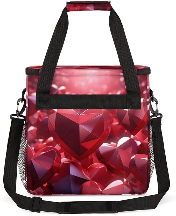 Heart Diamond Coffee Maker Carrying Bag Portable Travel Storage Tote Bag Compatible with K-Mini or K-Mini Plus Single Serve Coffee Brewer Carrying Case with Multiple Pockets &amp Shoulder Strap
