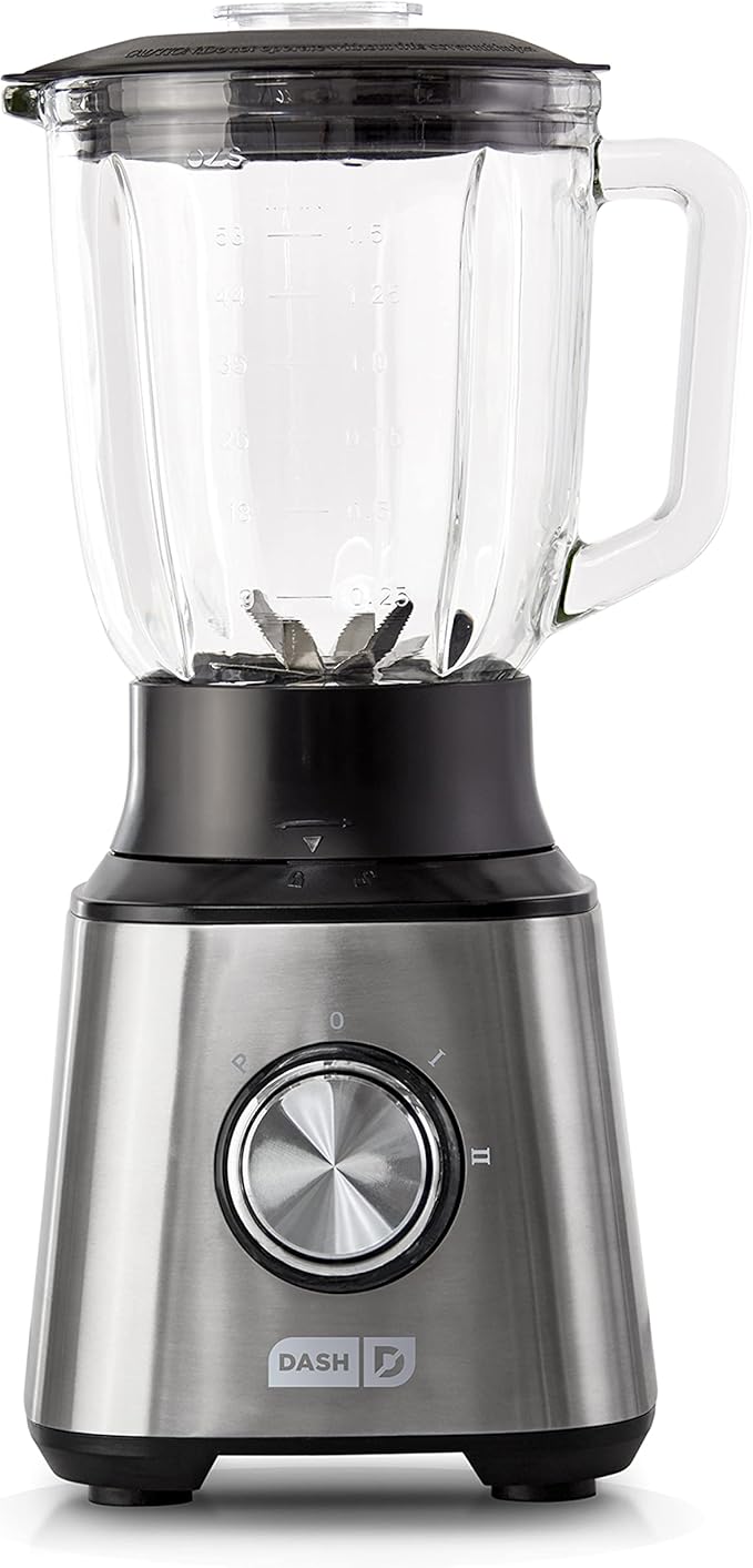 Dash Quest 50 oz Countertop Kitchen Blender Professional Heavy Duty High Speed Processor and Mixer Stainless