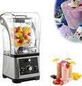 Countertops Professional Electric Food Machine Noise-Reducing Blender with a Soundproof Cover Commercial Shaved Ice Machine 3-Second Quick Ice Crushing for Juices and Smoothies(Gray)