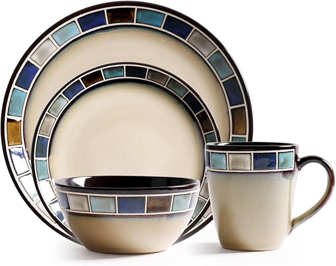 32 Pieces Porcelain Dinner Set for 8 - Stoneware Dinnerware Sets Dinnerware Dish Set with 11'' Dinner Plate 8.5'' Dessert Plate 6'' Bowl