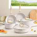 Pots and Pan Set Non Stick Cookware Set 5pcs Non-Stick Kitchen Set Induction Cookware Non-Toxic Granite Cooking Set Multi-Purpose for Home use