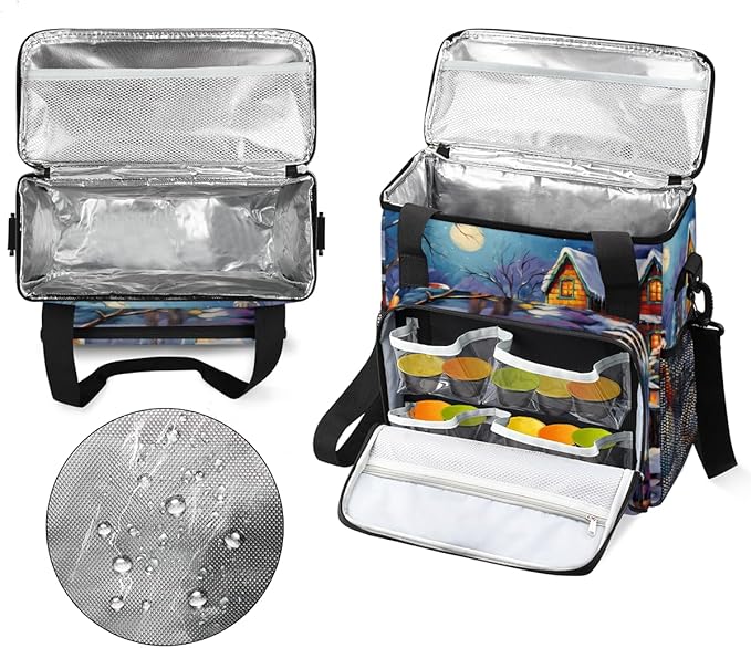 Xmas Snowman Coffee Maker Carrying Bag Cartoon Snowman Travel Storage Bag Compatible with K-Mini or K-Mini Plus Single Serve Coffee Brewer Carrying Case with Multiple Pockets &amp Shoulder Strap