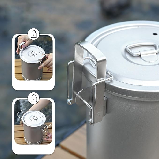 2025 New Upgrade Stainless Steels Steaming Pots Camping Hiking Rice Cooker Outdoor Portable Picnics Cookware Stainless Steels Steaming Pots for Outdoor Traveling Hiking (1 PC)