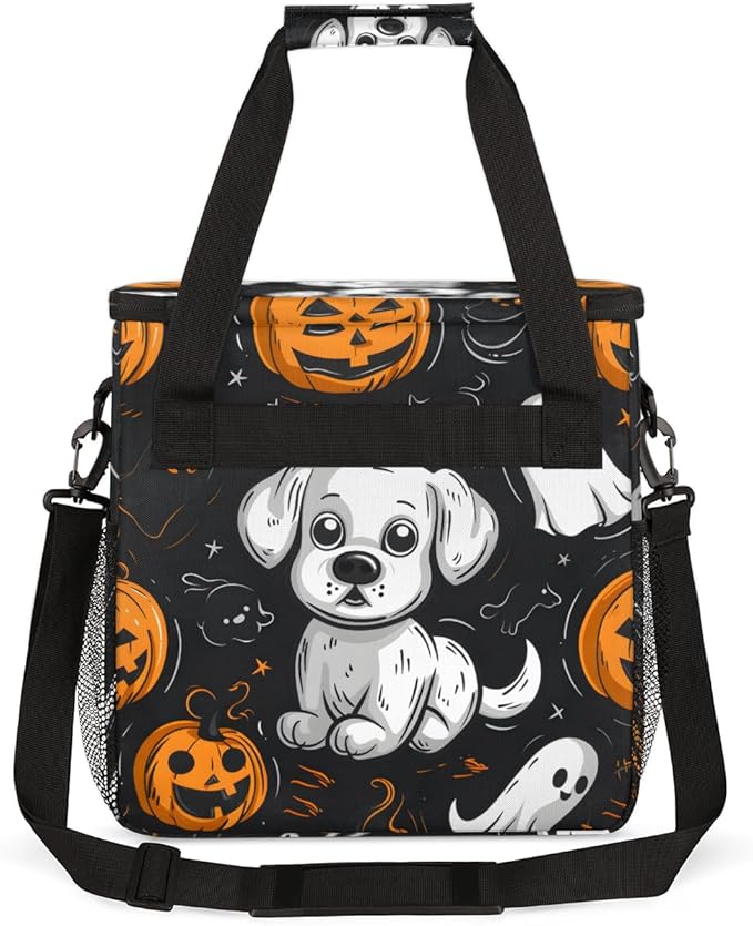 Retro Pumpkin Coffee Maker Carrying Bag Halloween Pumpkin Travel Storage Bag Compatible with K-Mini or K-Mini Plus Single Serve Coffee Brewer Carrying Case with Multiple Pockets &amp Shoulder Strap
