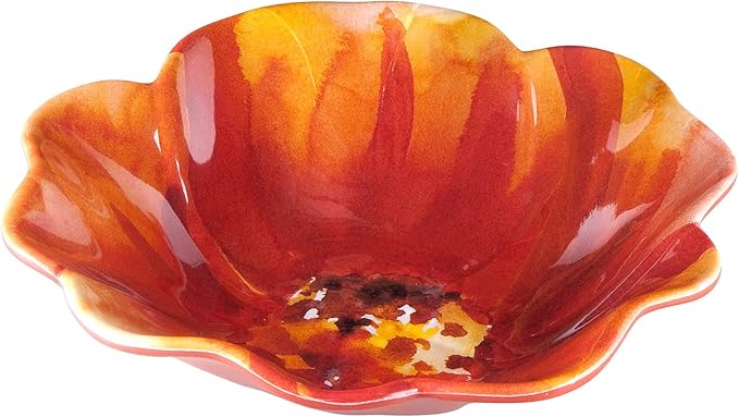 UPware 12 Piece Floral Melamine Dinnerware Sets Outdoor Dishes Set Plates and Bowls Sets Service for 4 Multicolor
