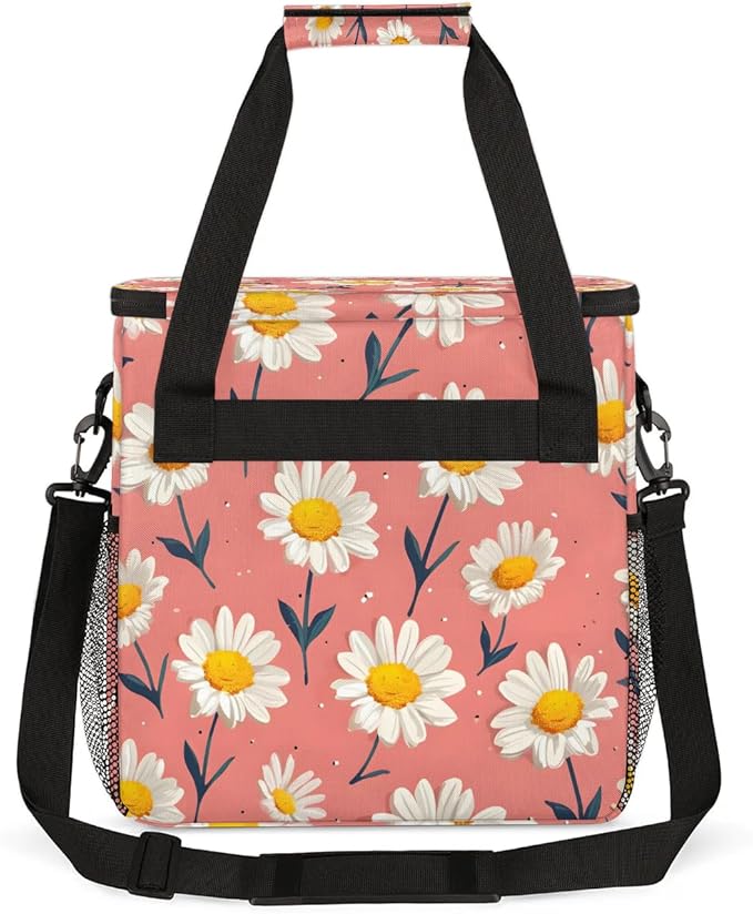 Daisy Printed Foral Coffee Maker Carrying Bag for Keurig K-Mini or K-Mini Plus Storage Portable Coffee Maker Travel Bag