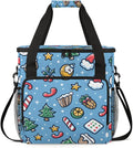 Cartoon Xmas Biscuit Coffee Maker Carrying Bag Portable Travel Storage Tote Bag Compatible with K-Mini or K-Mini Plus Single Serve Coffee Brewer Carrying Case with Multiple Pockets &amp Shoulder St