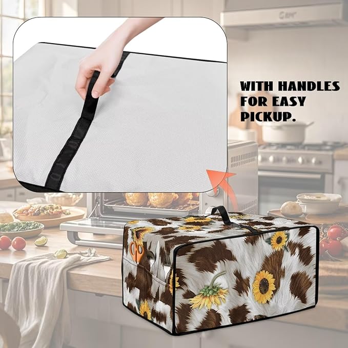 Doojoayie Cow Toaster Cover 6 Slice Bread Machine Cover Small Kitchen Appliance Protector Modern Kitchen Decoration Gift for People Who Loves to Cook