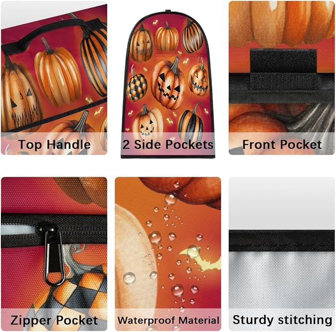cfpolar Kitchen Aid Mixer Cover Compatible with 6-8 Quarts Halloween Bats Funny Pumpkin Stand Mixer Cover Kitchen Aid Mixers Accessories Appliance Organizer Bag Dust Covers with Zipper Pocket