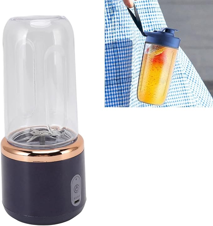 Jeanoko Smoothie Blender Mini Blender 300ml Portable Blender Cordless for Shakes Juice USB Charging with Bottle and Lid Personal Blender for Home Gym Travel