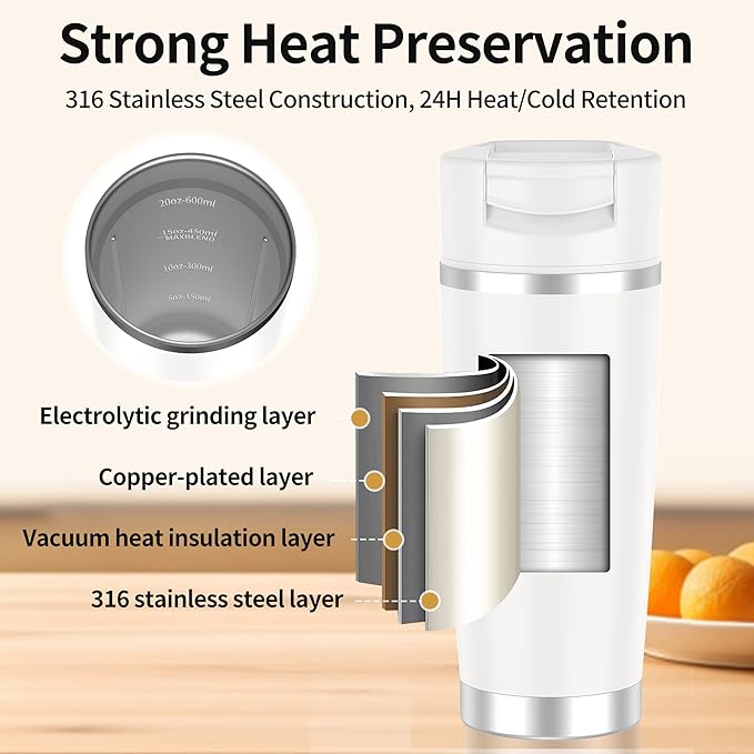 Portable Blender for Valentines Day Gift Smoothies&ampShakes 24oz Insulated Cup Cordless Personal Licuadora Portatil With Stainless Steel USB-C Rechargeable BPA Free Ideal Gift for Men Women