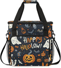 Happy-Halloween Coffee Maker Carrying Bag Ghosts Pumpkins Travel Storage Bag Compatible with K-Mini or K-Mini Plus Single Serve Coffee Brewer Carrying Case with Multiple Pockets &amp Shoulder Strap