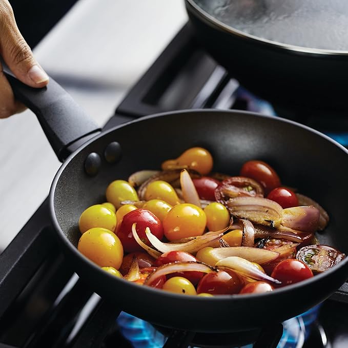 Farberware Power Base Nonstick Cookware/Pots and Pan Set 12 Piece - Matte Black