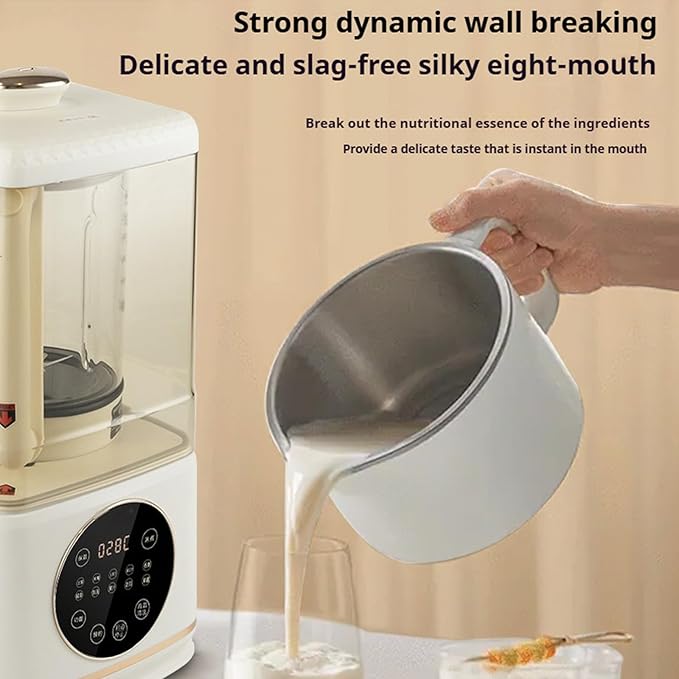 Nut Milk Maker 1750Ml - Mini Countertop Device with 14 Programs for Juices Soy Milk Smoothies and Milkshakes Hot and Cold Functionality