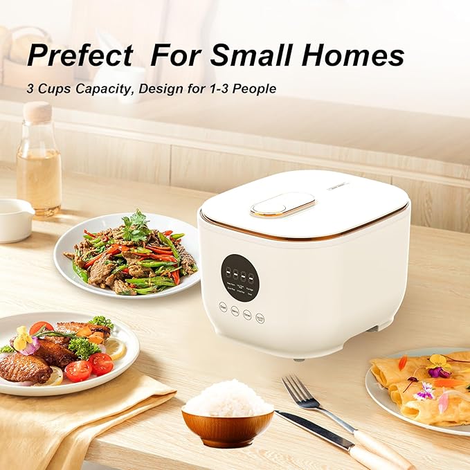 3L Healthy Low Carb Rice Cooker Low Sugar Digital SteamerPorridgeSoupQuick RiceWhite RiceStainless Steel Filter Basket5 Cooking Functions24H Timer &amp Auto Keep Warm