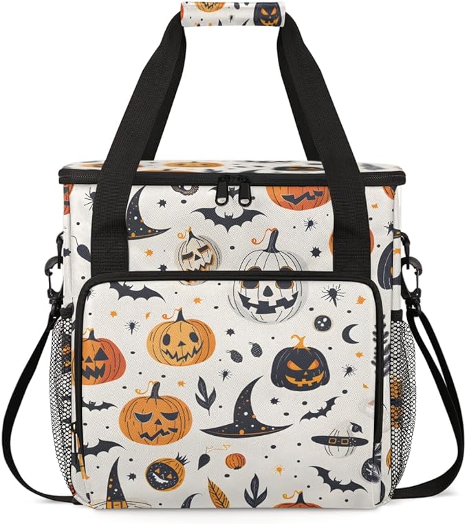Cartoon Pumpkin Coffee Maker Carrying Bag Cute Pumpkin Travel Storage Bag Compatible with K-Mini or K-Mini Plus Single Serve Coffee Brewer Carrying Case with Multiple Pockets &amp Shoulder Strap