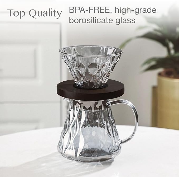 Pour Over Coffee Maker Drip Coffee Maker Single Serve Coffee Reusable Filter Holder Coffee Bar Accessories for Enthusiasts (Dark Set)