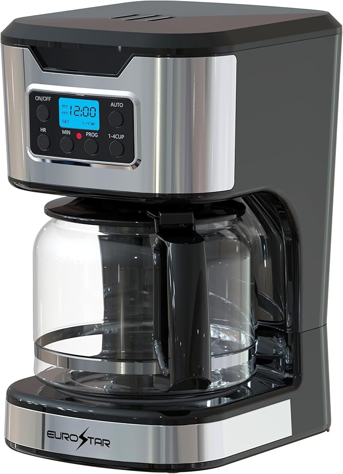 EUROSTAR 12-Cup Programmable Coffee Maker (SILVER)