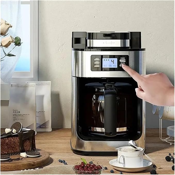 1000W Coffee Maker Machine Home Automatic LED-display Bean Grinder Fresh Grinding American Espresso Coffee Tea Milk