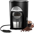 Portable Coffee Maker for Travel Camping Car Compact Drip Coffee Machine Single Serve with 10 oz Travel Mug for Traveling RV Office Home and Dorm 12V Black