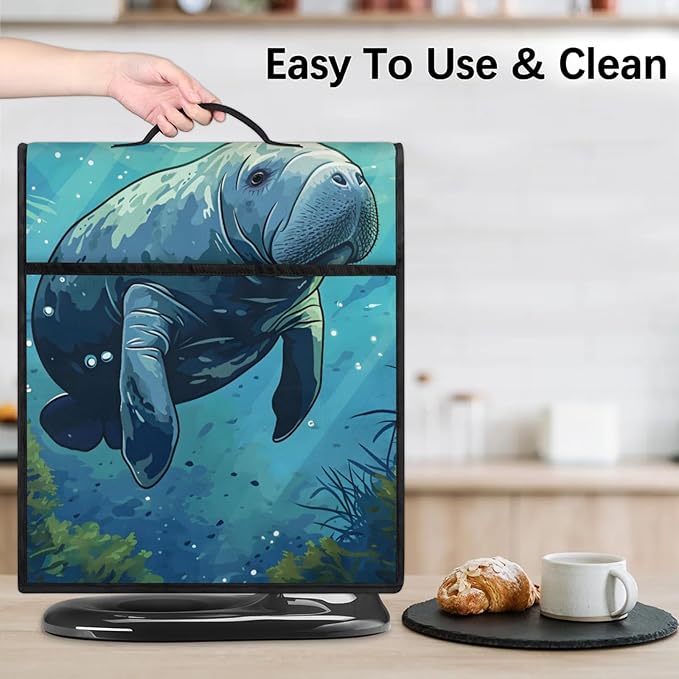 cfpolar Kitchen Aid Mixer Cover Compatible with 6-8 Quarts Manatee Under Water Stand Mixer Cover Kitchen Aid Mixers Accessories Appliance Organizer Bag Dust Covers with Zipper Pocket