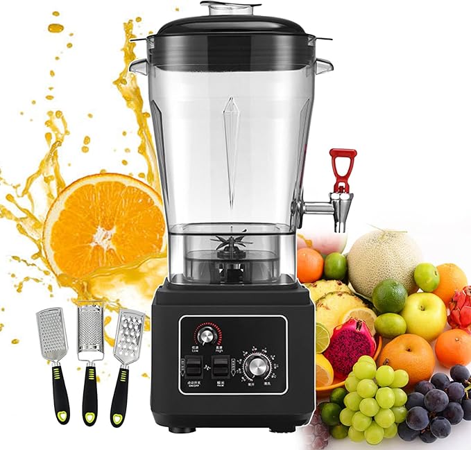 Blender Smoothie Maker For Countertop Standing Mixer With Spout 11l/15l/19l Soy Milk Machine 2900w Juicer With Soundproof Cover For 2-5 People Restaurants Bars15L