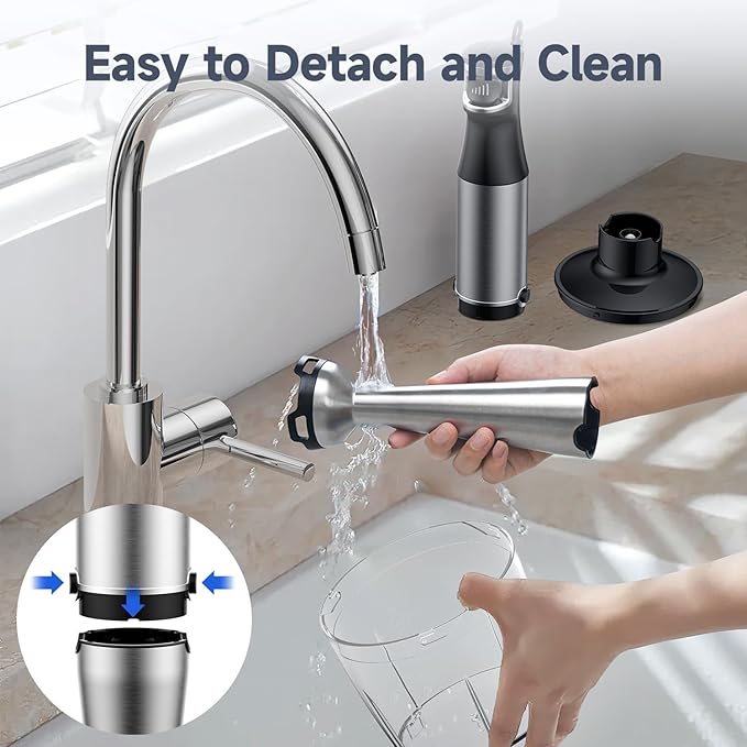 hadlook Immersion Blender with Chopper Whisk and Frother - Handheld 5-in-1 Immersion Blender 1100W for Soup Baby Food and Smoothies