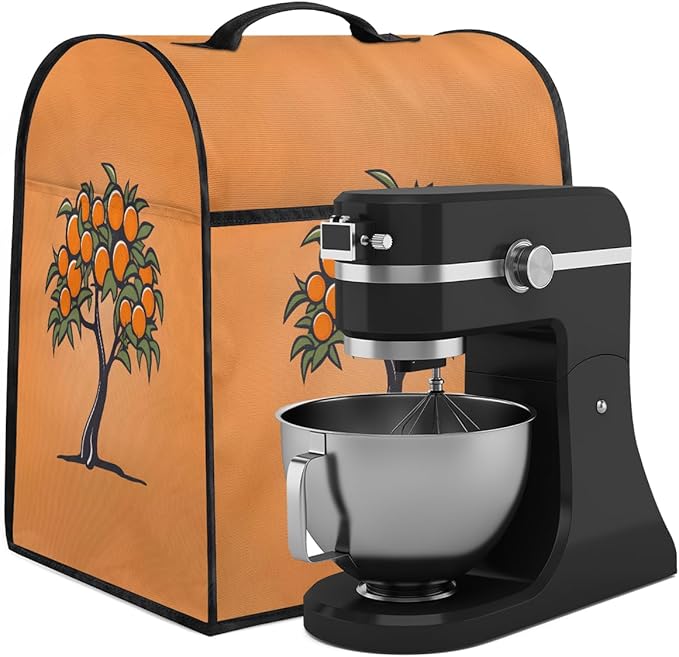 cfpolar Kitchen Aid Mixer Cover Compatible with 6-8 Quarts Tree Fruit Oranges Stand Mixer Cover Kitchen Aid Mixers Accessories Appliance Organizer Bag Dust Covers with Zipper Pocket