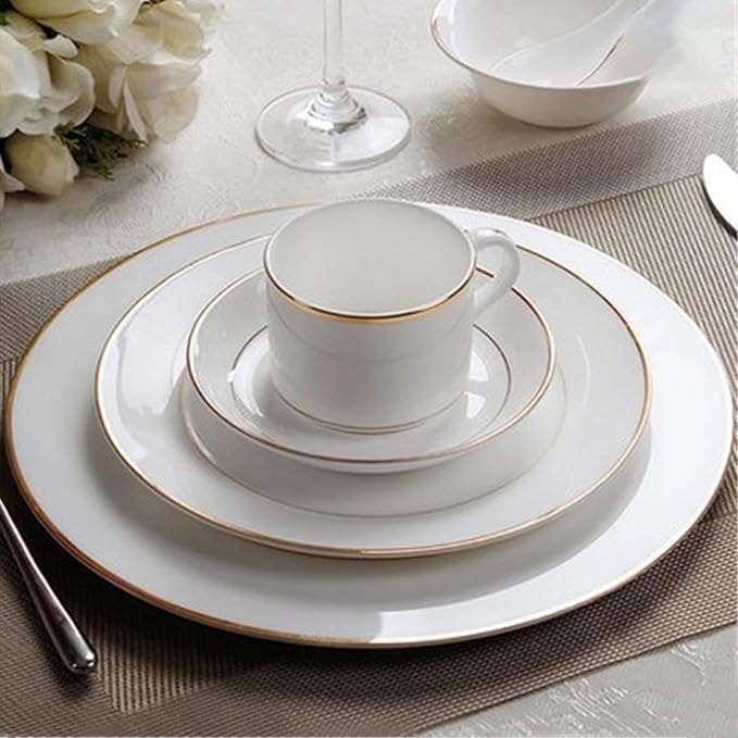 24 piece bone china dinnerware set for 6 luxury dinnerware sets for home wedding partyFreezer Safe Elegant Dining Plateshite minimalist