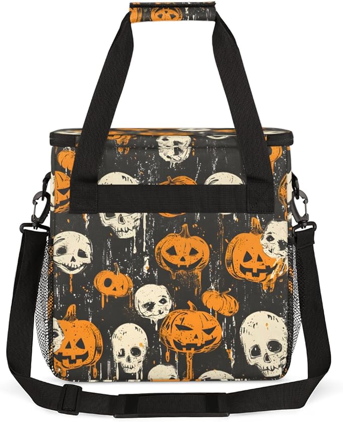 Halloween Pumpkin Coffee Maker Carrying Bag Retro Pumpkin Travel Storage Bag Compatible with K-Mini or K-Mini Plus Single Serve Coffee Brewer Carrying Case with Multiple Pockets &amp Shoulder Strap