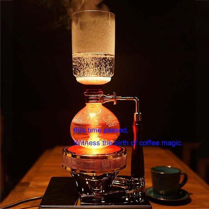Syphon/Vacuum Glass Coffee MakerHand Siphon Coffee Maker PotCoffee Glass Syphon Siphon Vacuum Coffee Maker 3-5 CupHigh Temperature Resistant Glass5