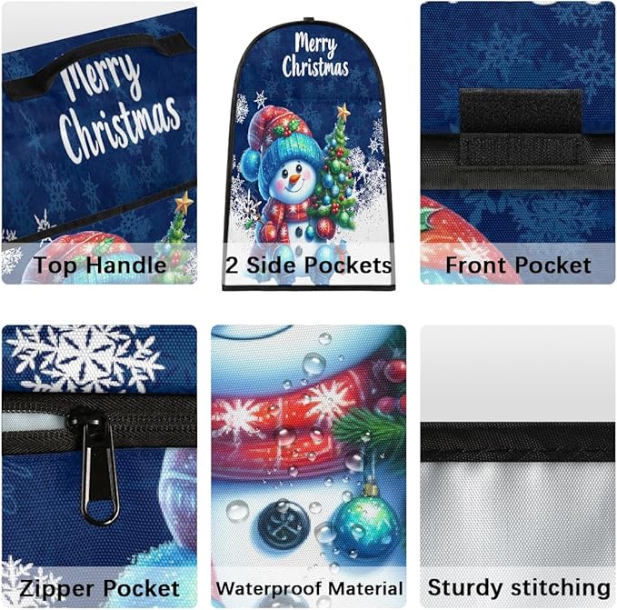 cfpolar Kitchen Aid Mixer Cover Compatible with 6-8 Quarts Christmas Tree Cute Snowman Stand Mixer Cover Kitchen Aid Mixers Accessories Appliance Organizer Bag Dust Covers with Zipper Pocket