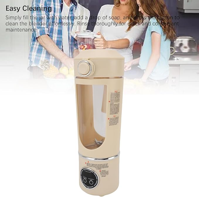 Portable Blender with Magnetic Induction Technology 1500mAh for Shakes Juices Smoothies Dishwasher Safe Compact Design for Home Office Gym Travel (Beige)