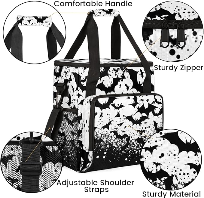 Magical Bat Coffee Maker Carrying Bag Dreamy Bat Travel Storage Bag Compatible with K-Mini or K-Mini Plus Single Serve Coffee Brewer Carrying Case with Multiple Pockets &amp Shoulder Strap