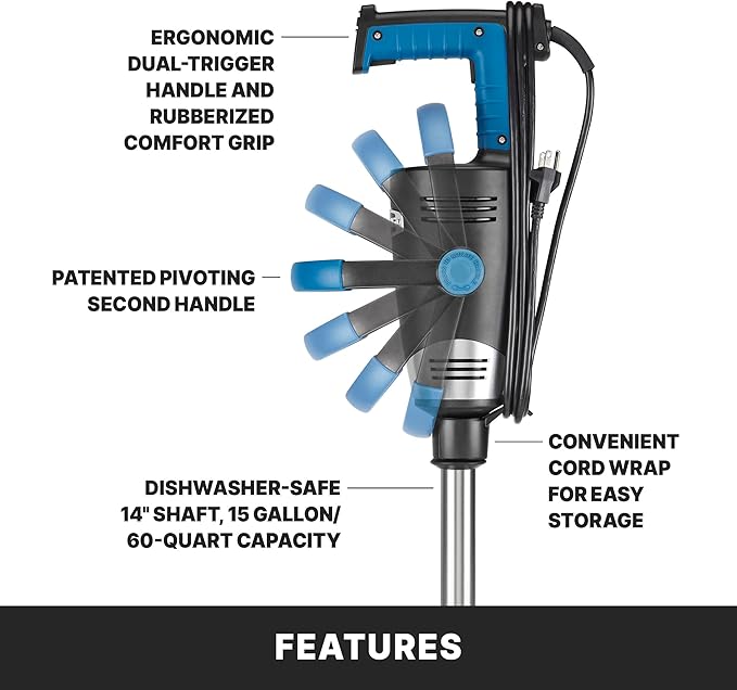 Waring EVOX 14 Big Stik Immersion Blender 1.5 HP Variable Speed 15-Gallon Capacity for Sauces Dressings Marinades &amp Soups WSB550X