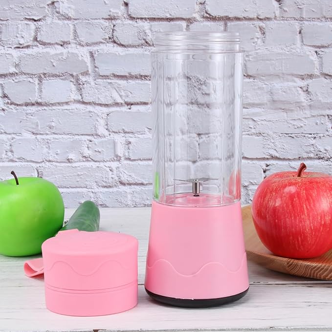 380ml Mini Rechargeable Juicer Machine Portable Smoothie Bottle Pink Random Style