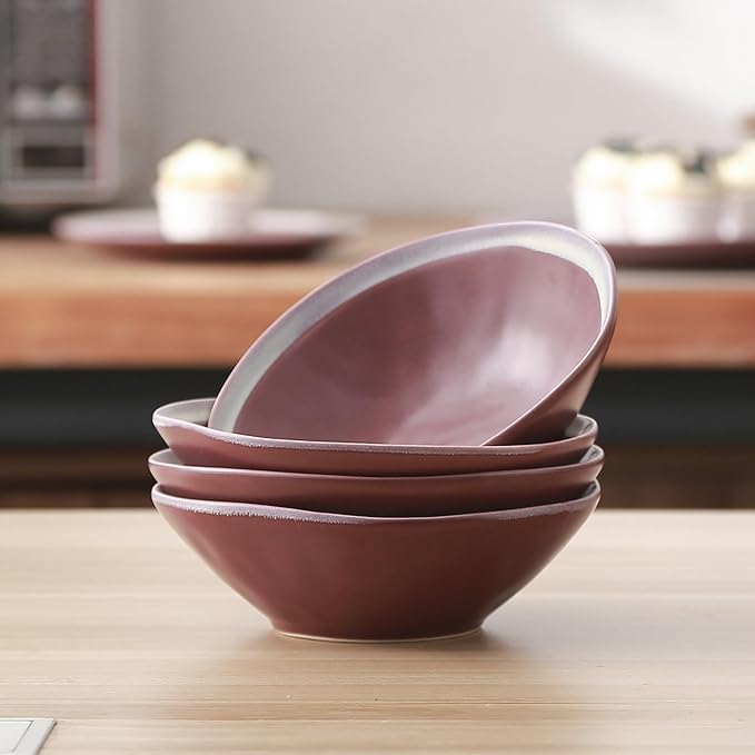 Stone Lain Serafina Stoneware 16-piece Round Dinnerware Set Wine