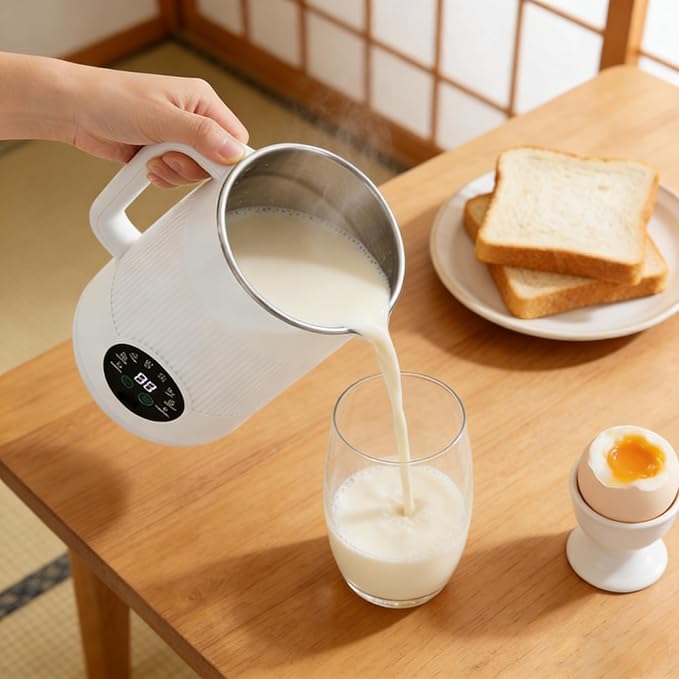 Juicer Nutripour - The 8-in-1 Multifunction Nut Milk Maker 42oz Blender Maker 140℉ Heating &amp 8h Keep Warm 12h Delay Boil Water &amp Self-Cleaning (1pcs)